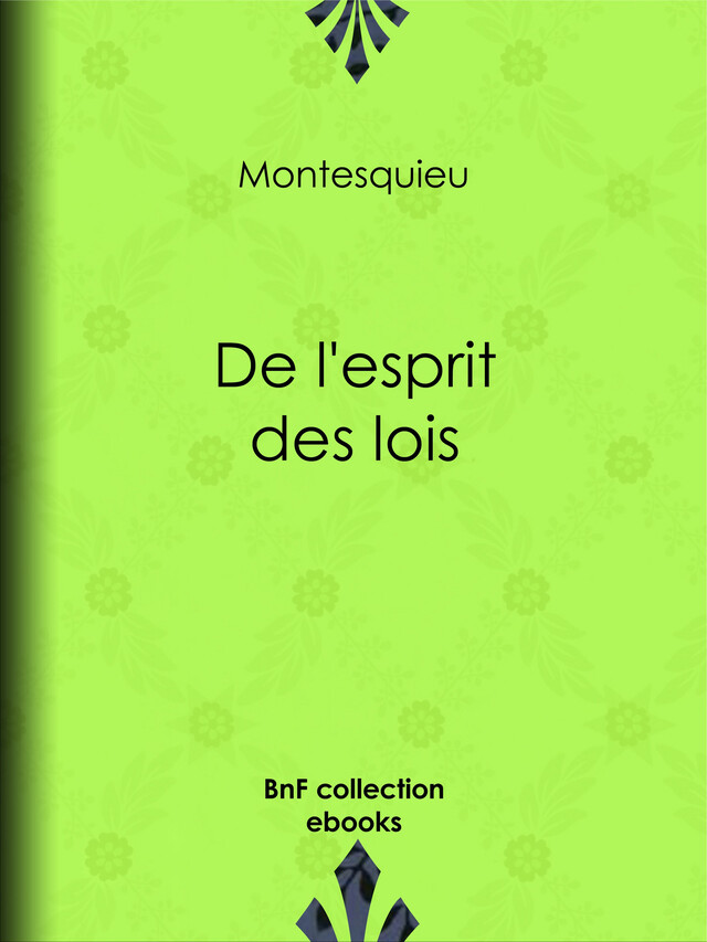 De l'esprit des lois -  Montesquieu - BnF collection ebooks