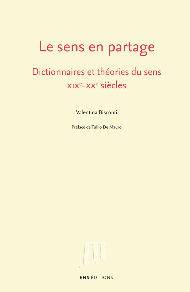 Le sens en partage - Valentina Bisconti - ENS Éditions
