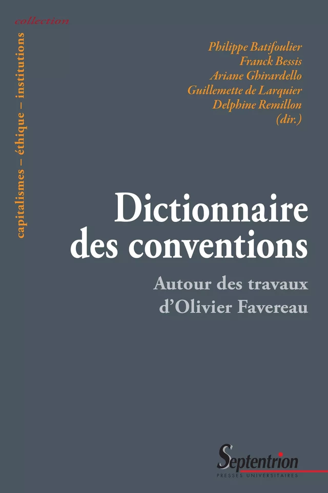 Dictionnaire des conventions -  - Presses Universitaires du Septentrion