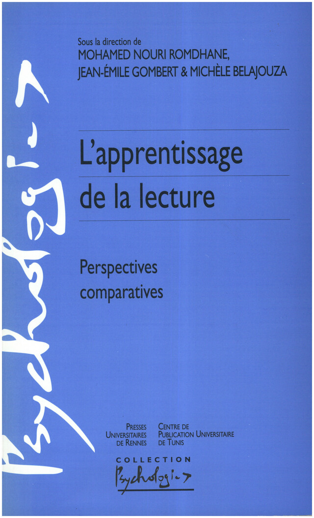 L'apprentissage de la lecture -  - Presses universitaires de Rennes
