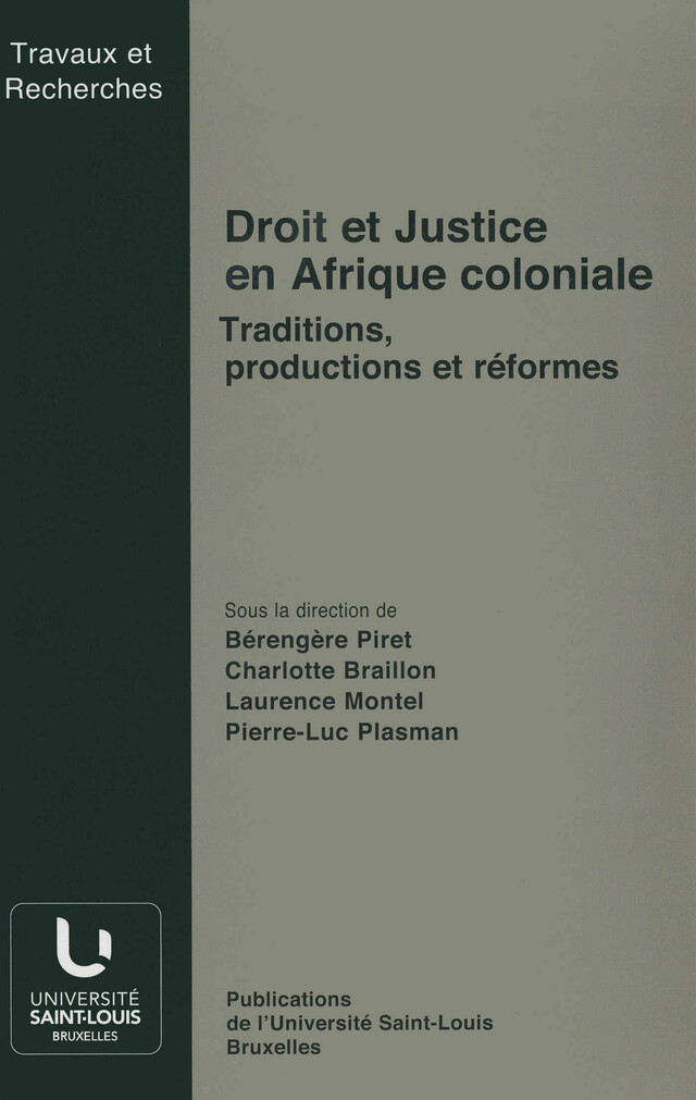 Droit et Justice en Afrique coloniale -  - Presses de l’Université Saint-Louis