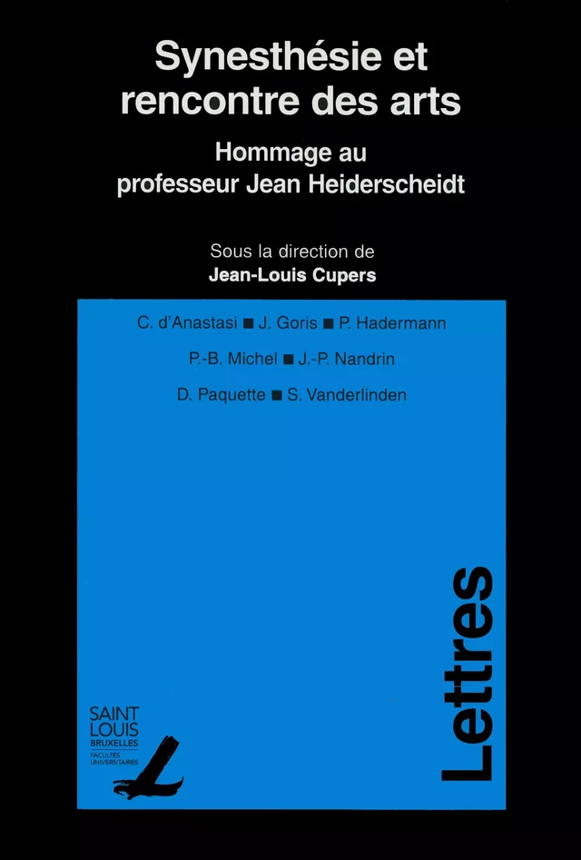 Synesthésie et rencontre des arts -  - Presses universitaires Saint-Louis Bruxelles