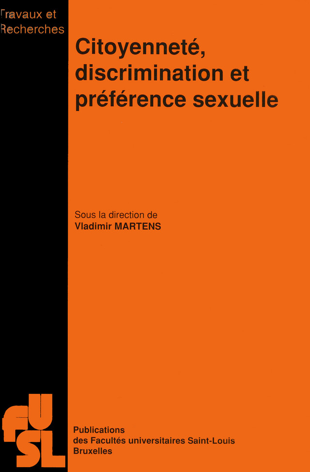 Citoyenneté, discrimination et préférence sexuelle -  - Presses de l’Université Saint-Louis