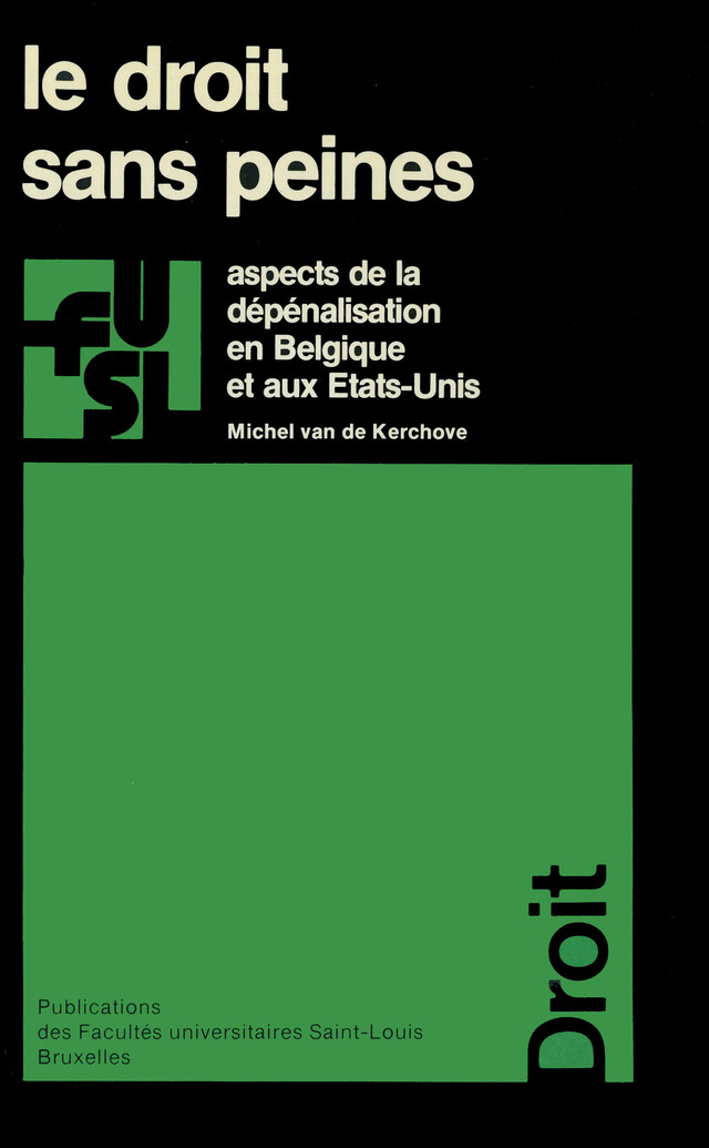 Le droit sans peines - Michel Van de Kerchove - Presses de l’Université Saint-Louis