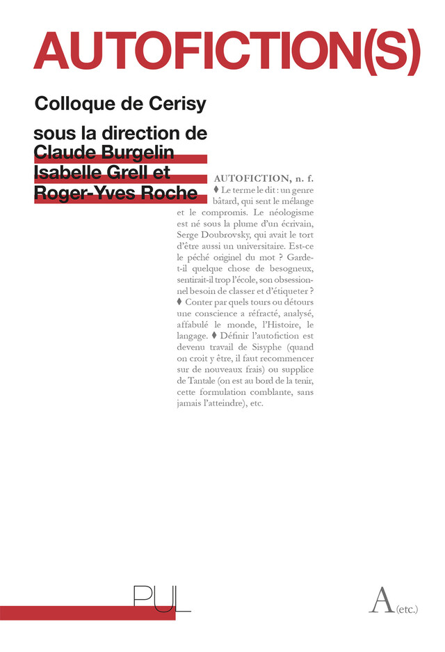 Autofiction(s) -  - Presses universitaires de Lyon
