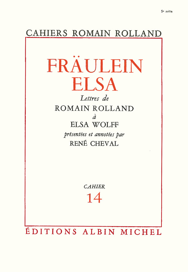 Fraülein Elsa - Romain Rolland - Albin Michel