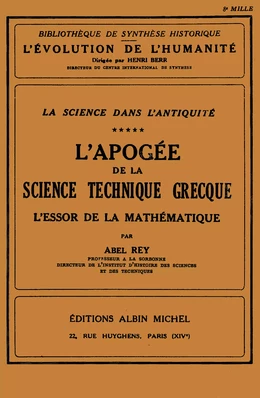 L'Apogée de la science technique grecque