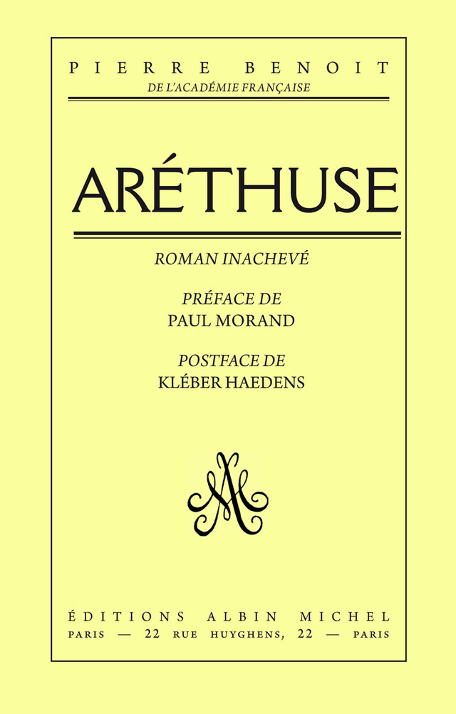 Aréthuse - Pierre Benoit - Albin Michel