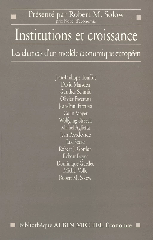 Institutions et croissance -  Collectif - Albin Michel