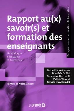 Rapport au(x) savoir(s) et formation des enseignants