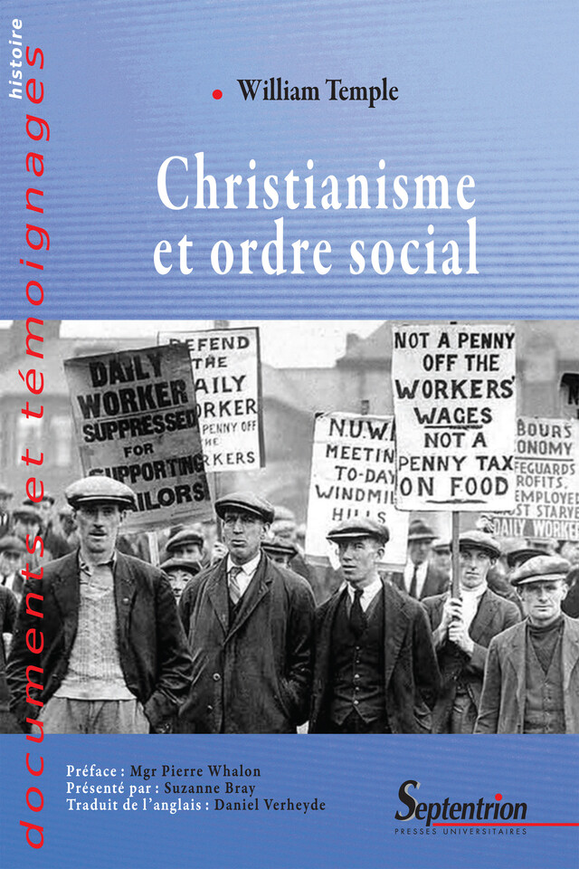 Christianisme et ordre social - William Temple - Presses Universitaires du Septentrion