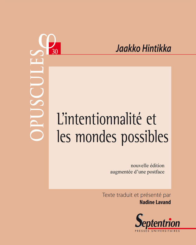 L’intentionnalité et les mondes possibles - Jaakko Hintikka - Presses Universitaires du Septentrion