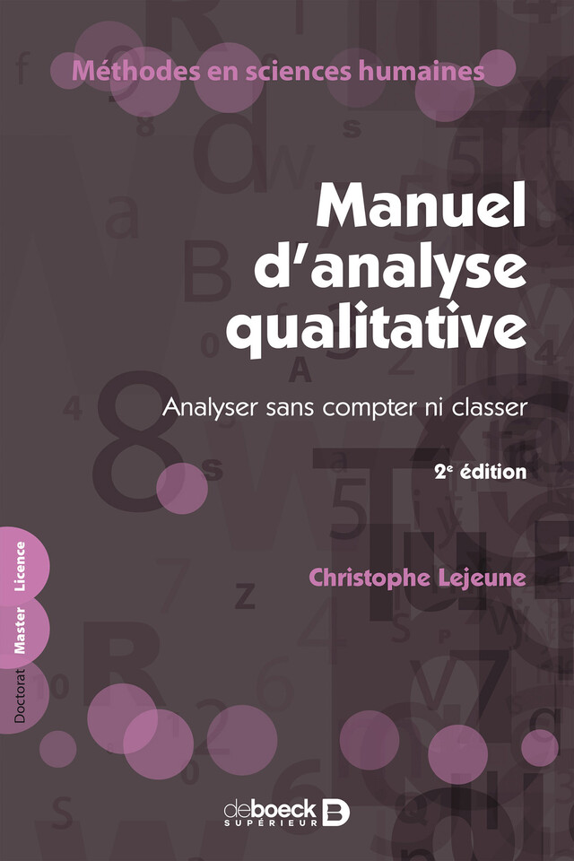 Manuel d'analyse qualitative - Christophe Lejeune - De Boeck Supérieur