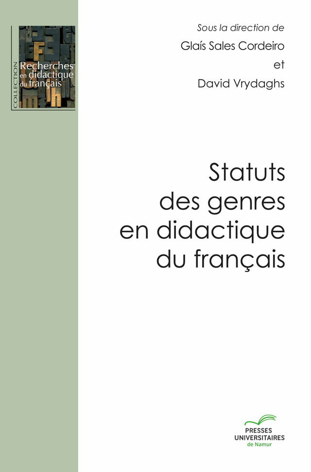 Statuts des genres en didactique du français -  - Presses universitaires de Namur