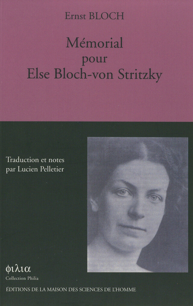 Mémorial pour Else Bloch-von Stritzky - Ernst Bloch - Éditions de la Maison des sciences de l’homme