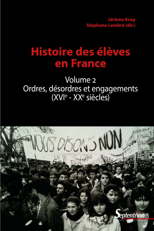 Histoire des élèves en France -  - Presses Universitaires du Septentrion