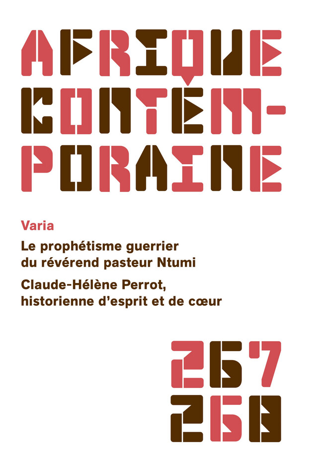 Afrique contemporaine n° 267-268 -  Collectif - Revues De Boeck Supérieur