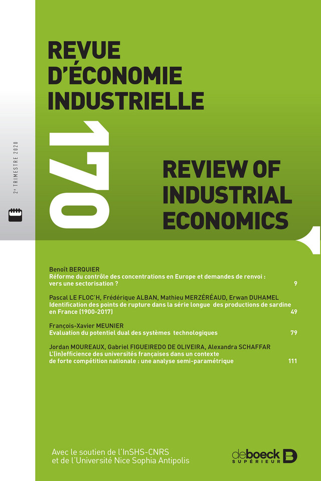 Revue d'économie industrielle n° 170 -  Collectif - Revues De Boeck Supérieur