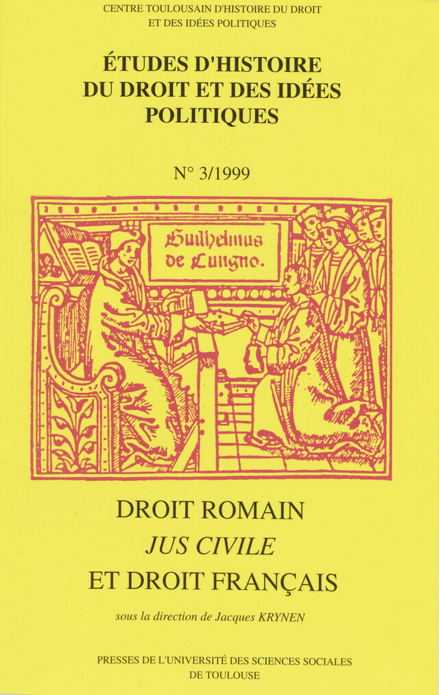 Droit romain, jus civile et droit français -  - Presses de l’Université Toulouse 1 Capitole