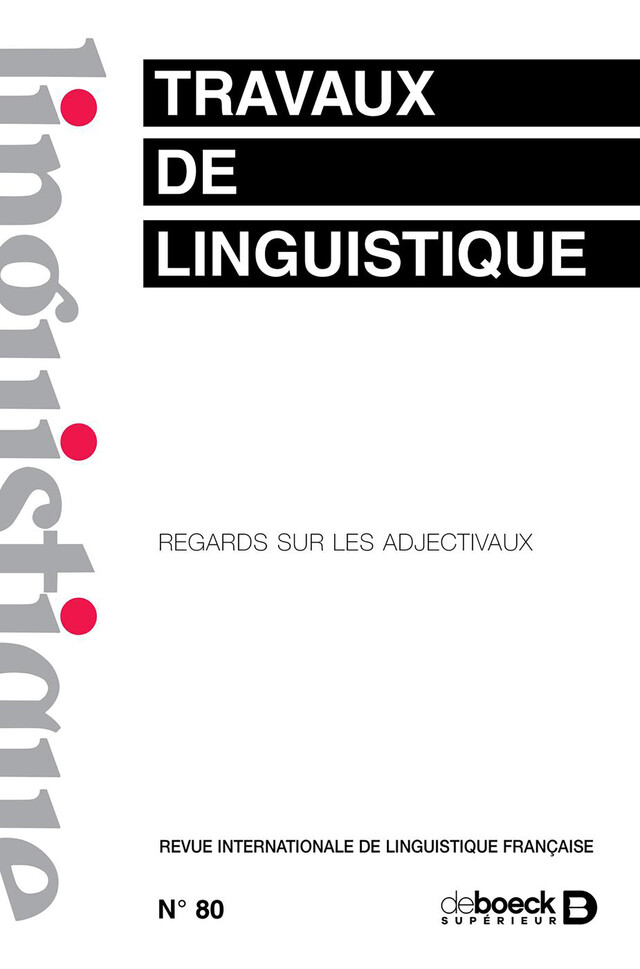 Travaux de linguistique n° 80 -  Collectif - Revues De Boeck Supérieur