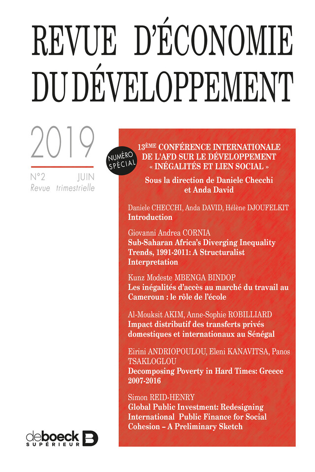 Revue d'économie du développement -  Collectif - Revues De Boeck Supérieur