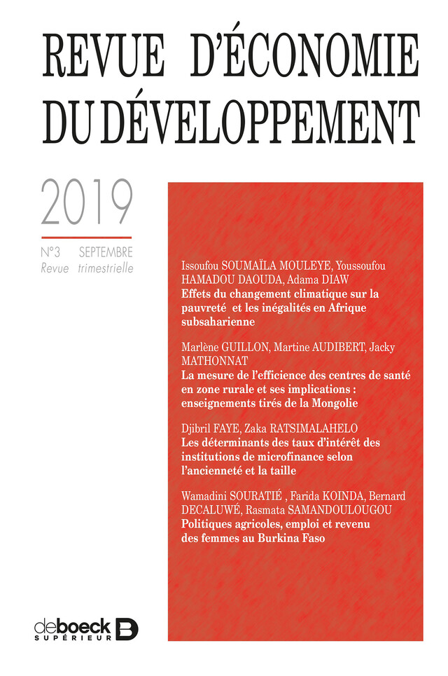 Revue d'économie du développement -  Collectif - Revues De Boeck Supérieur