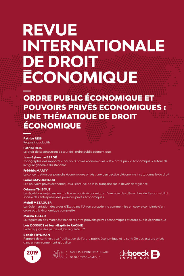 Revue internationale de droit économique -  Collectif - Revues De Boeck Supérieur
