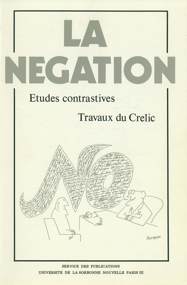 La Négation -  - Presses Sorbonne Nouvelle via OpenEdition