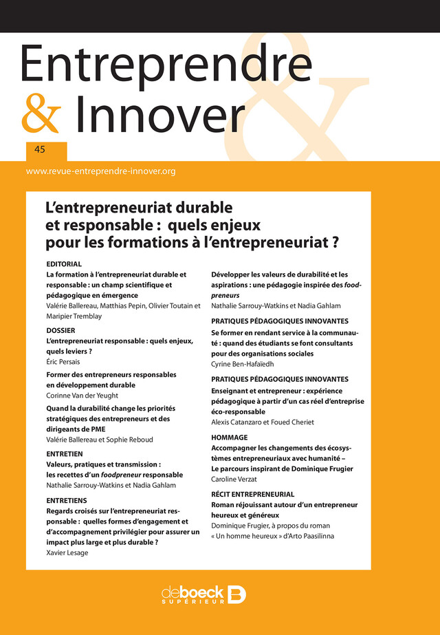 Entreprendre & Innover n° 45 -  Collectif - Revues De Boeck Supérieur