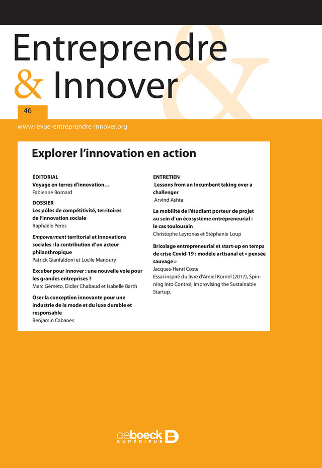 Entreprendre & Innover n° 46 -  Collectif - Revues De Boeck Supérieur