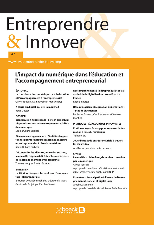 Entreprendre & Innover n° 47 -  Collectif - Revues De Boeck Supérieur