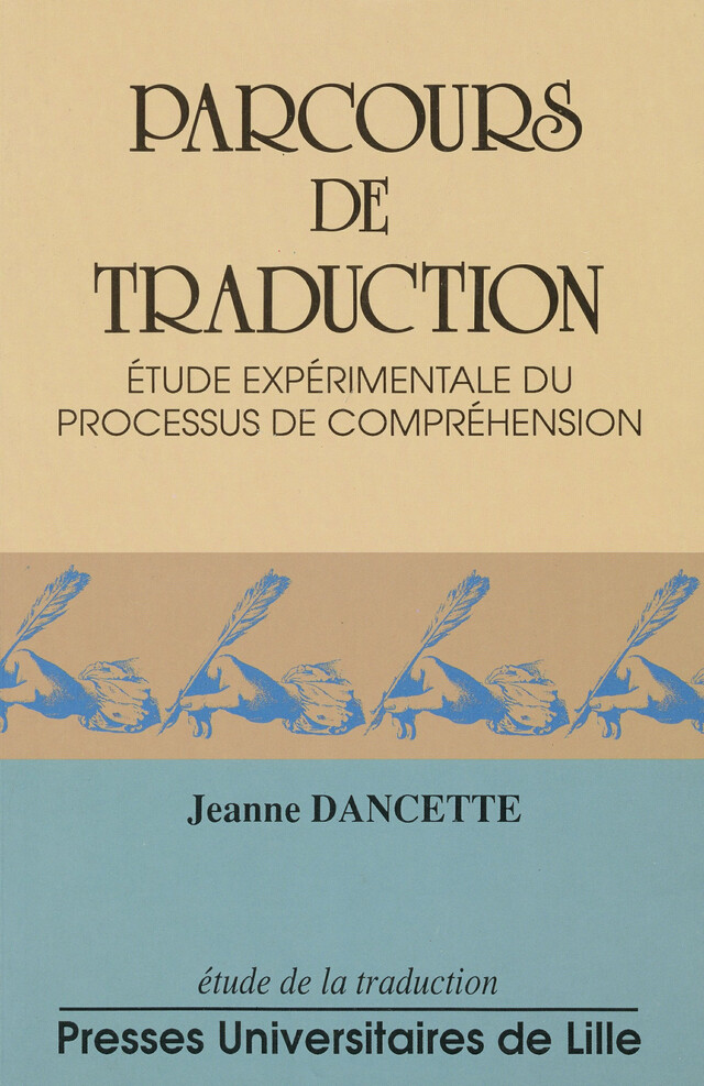 Parcours de traduction - Jeanne Dancette - Presses Universitaires du Septentrion