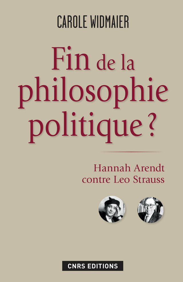 Fin de la philosophie politique ? - Carole Widmaier - CNRS Éditions via OpenEdition