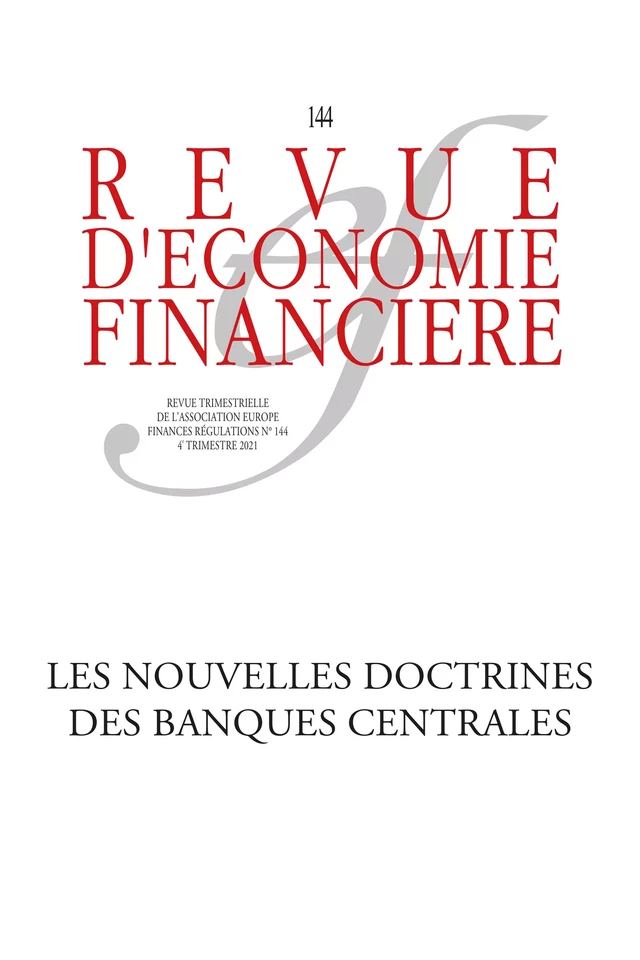 Les nouvelles doctrines des banques centrales - Hans-Helmut Kotz - Association Europe-Finances-Régulations (AEFR)