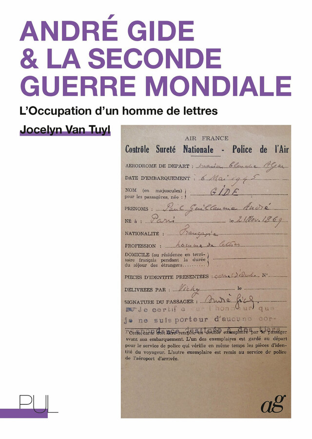 André Gide & la Seconde Guerre mondiale - Jocelyn Van Tuyl - Presses universitaires de Lyon