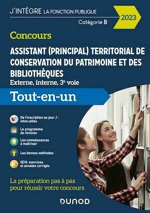 Concours Assistant (principal) territorial de conservation du patrimoine et des bibliothèques - 2023 - Collectif Collectif - Dunod