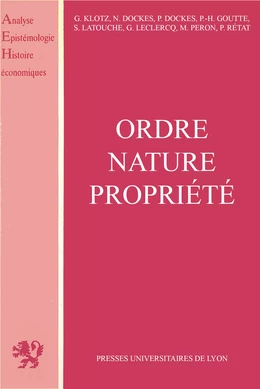 Ordre, nature, propriété