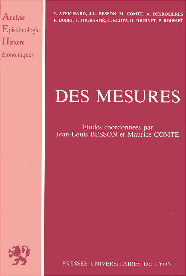 Des mesures -  - Presses universitaires de Lyon