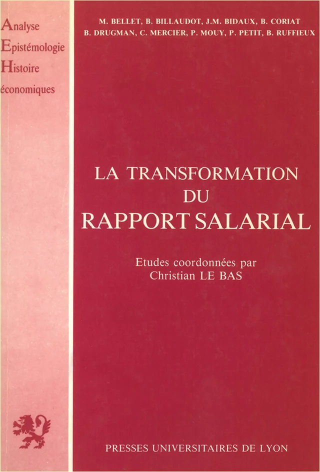 La Transformation du rapport salarial -  - Presses universitaires de Lyon