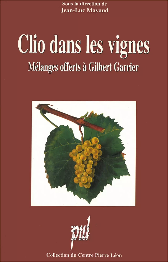 Clio dans les vignes -  - Presses universitaires de Lyon