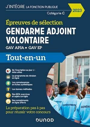 Epreuves de sélection Gendarme adjoint volontaire 2023 - Benoît Priet, Corinne Pelletier, Fabrice de Donno, Rémy Plisson - Dunod