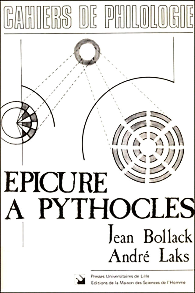 Épicure à Pythoclès - Jean Bollack, André Laks - Presses Universitaires du Septentrion