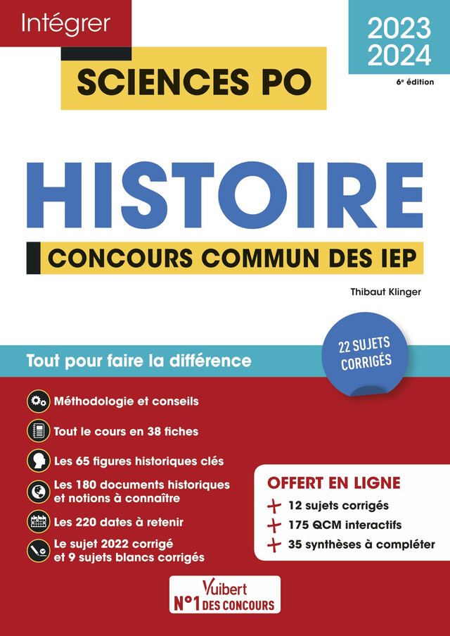 Sciences Po - Histoire - Concours commun des IEP - 2023-2024 - Thibaut Klinger - Vuibert