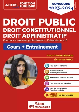 Droit public - Droit constitutionnel - Droit administratif - Cours et entraînement -  Catégories A et B - Concours 2023-2024