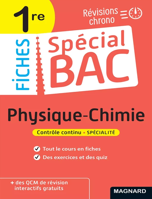 Spécial Bac Fiches Physique-Chimie 1re Bac 2025 - Christian Mariaud - Magnard