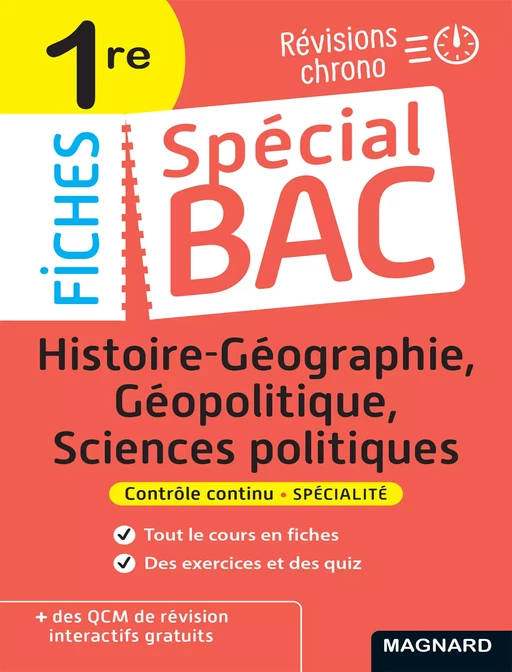 Spécial Bac Fiches Histoire-Géo, Géopolitique, Sciences Po 1re Bac 2025 - Nicolas Verlaque - Magnard