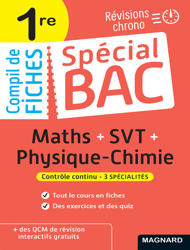 Spécial Bac Compil de Fiches Maths-Physique-Chimie-SVT 1re Bac 2024 - Vito Punta, Christian Mariaud, Coraline Madec - Magnard