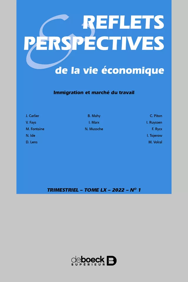 Reflets et perspectives de la vie économique -  Collectif - Revues De Boeck Supérieur