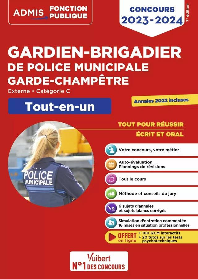 Concours Gardien-brigadier de police municipale et Garde-champêtre - Catégorie C - Tout-en-un - Pascal Delval, Bernadette Lavaud, François Lavedan, Pierre-Brice Lebrun - Vuibert