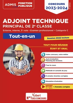 Concours Adjoint technique principal de 2e classe - Catégorie C - Tout-en-un - Annales 2022 incluses